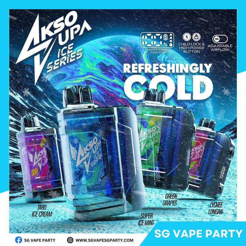 SGVape AKSO-SUPA-TARO-ICE-CREAM,-AKSO-SUPA-SUPER-ICE-MINT,-AKSO-SUPA-GREEN-GRAPES-and-AKSO-SUPA-LYCHEE-LONGAN-SG-VAPE-SG-PARTY
