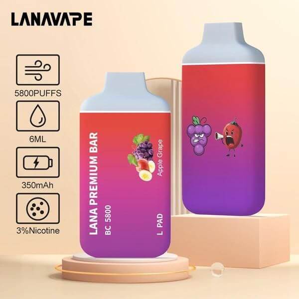 SGVape-LANA-PREMIUM-BAR-5800-PUFFS-APPLE-GRAPE-SG-Vape-Party