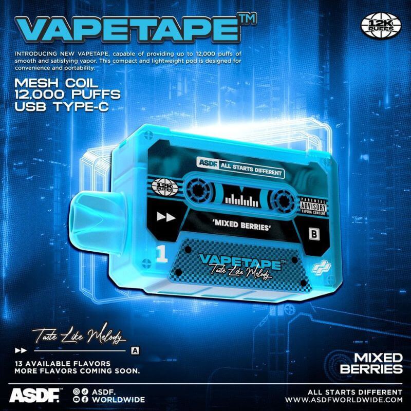 SGVape-VAPETAPE 12000 MIXED BERRIES