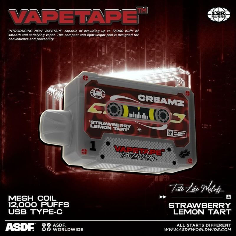 SGVape-VAPETAPE 12000 STRAWBERRY LEMON TART